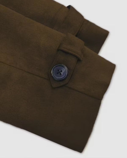 ABRIGO LARGO DE GAMUZA